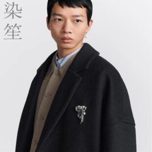 落肩款冬装羊毛大衣呢子纯羊绒风衣或新品CD家同款厚中长风衣男装
