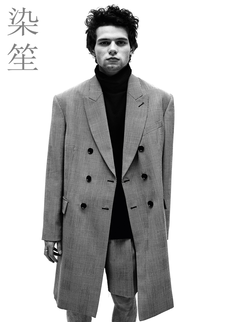 冬装羊毛大衣风衣亲王格面料男装