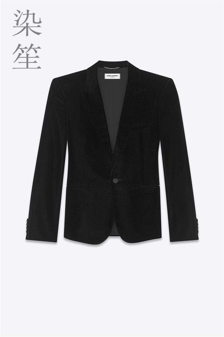 黑色修身收腰男士天鹅绒西装外套丝绒夹克平驳领高密天鹅绒男西服