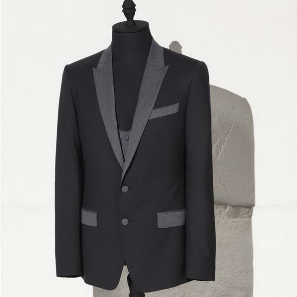 撞色拼接定做长袖伴郎宴会男西装