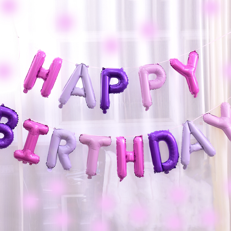 可悬挂生日快乐铝箔气球套餐happy birthday糖果字母派对布置装饰