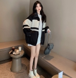 ~价拼接棒球外套，女装短外套，潮品会