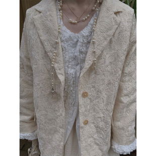 初春夏宽松肌理刺绣棉西装 原创设计 nosce 外套 temet