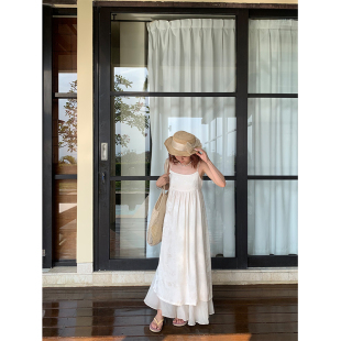 暗花肌理人造棉气质百搭内搭吊带连衣裙女 nosce原创 temet