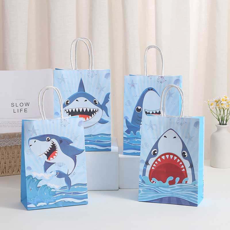 鲨鱼纸袋海洋生物礼品袋儿童生日派对用品节日回礼袋糖果奖品包装,节庆用品/礼品,糖盒/糖盒配件,淘宝优惠券,粉丝福利购,淘宝优惠卷