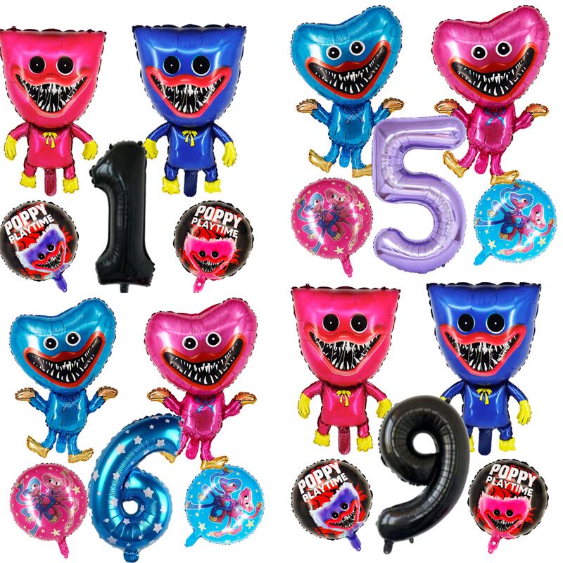 波比的游戏时间气球组合poppy playtime儿童生日派对装饰客厅布置