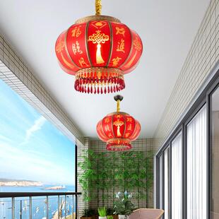 全铜大门门口家用阳台大红户外灯笼小结婚大号中国风现代简约吊灯