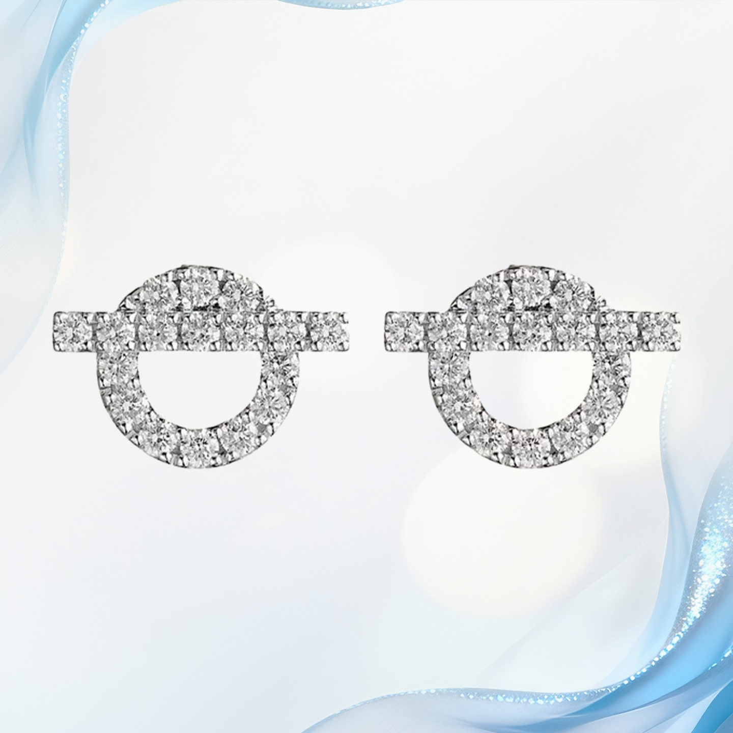 PT950铂金天然真钻石耳钉女满钻猪鼻项链时尚小Q锁骨链情人节礼物