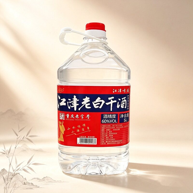 川露江津老白干5L清香型60度高梁酒5升散装江津白酒泡酒炒料商用