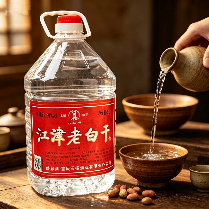 石松牌江津老白干5L*4桶整箱高度清香风味调香白酒60度炒料泡酒