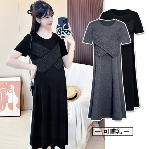 孕妇夏装高级感不显怀哺乳裙夏季