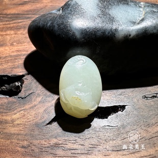 新疆和田玉籽料10.1克莲花吊坠原创设计手工雕刻白玉精品小挂件