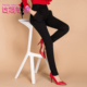 显瘦百搭长裤 高腰黑色弹力小脚裤 女修身