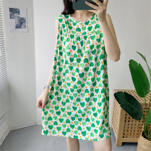 棉绸女睡裙2026夏季薄款大码睡衣