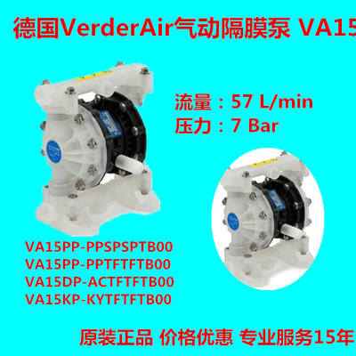 德国Verder 气动隔膜泵 塑料输送泵 VA15PP-PPTFTFTB00 原厂特价