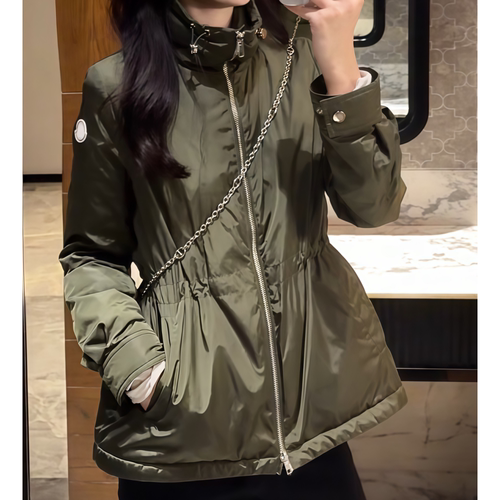 百搭防水短款保暖均绿色羽绒服