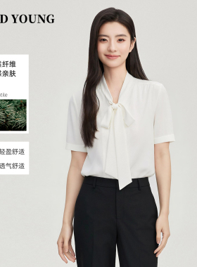 GOODYOUNG白色短袖衬衫百搭面试女士职业面试衬衣通勤职场小个子