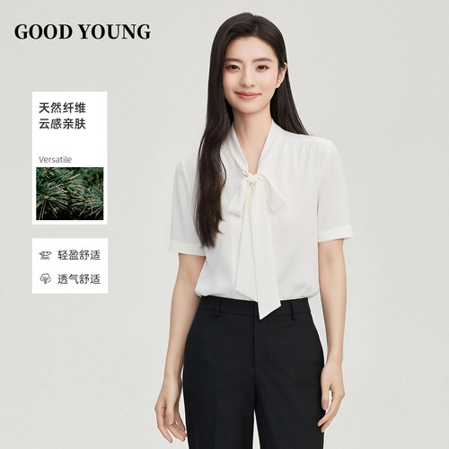 抗皱氧气短袖衬衫通勤小个子