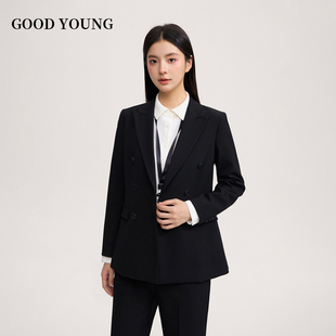 显瘦西装 GOOD 考公考编教资面试修身 女职业正装 女 YOUNG双排扣套装