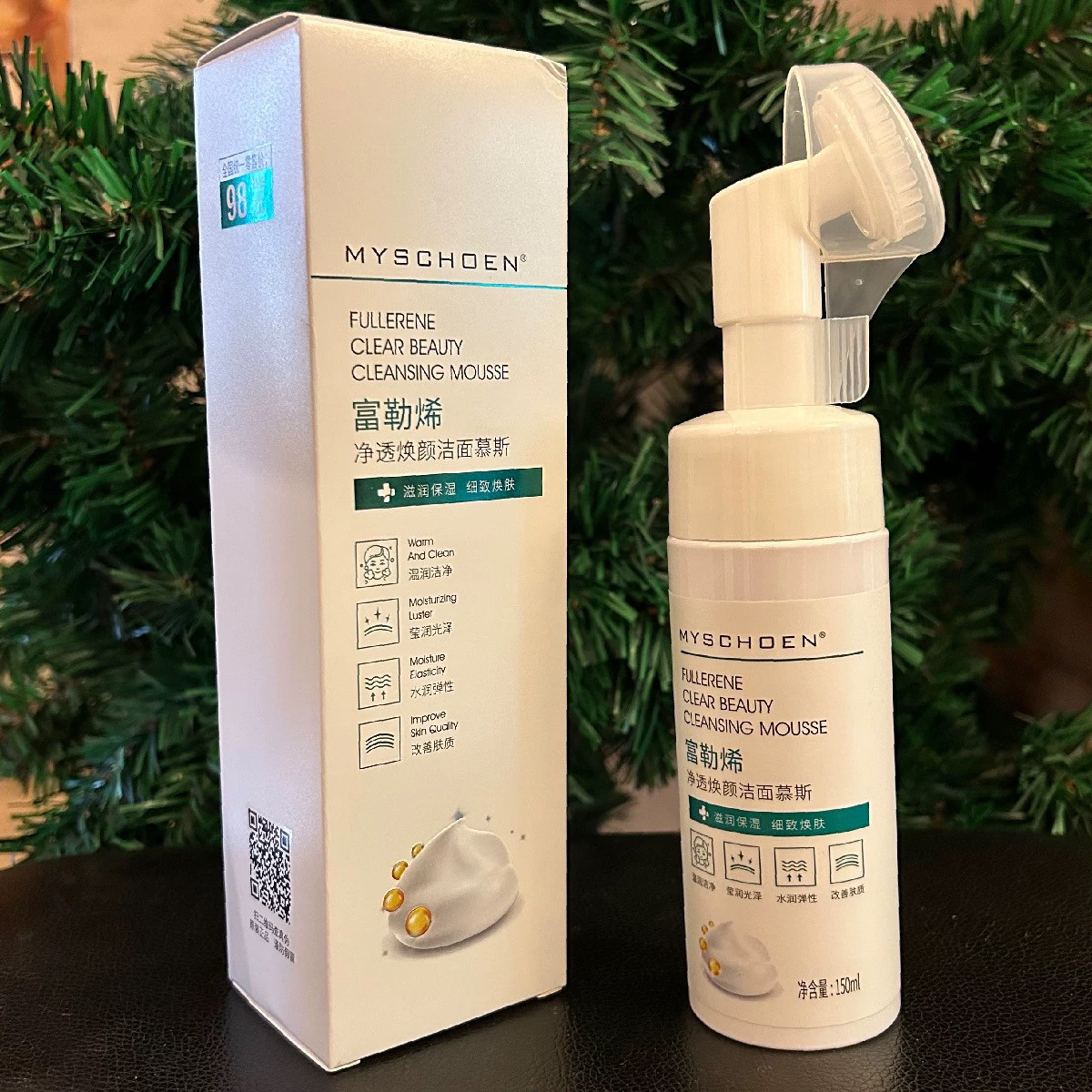 蜜诗攸富勒烯洁面慕斯150ml卸妆泡沫洗面奶温和清洁二合一带刷头