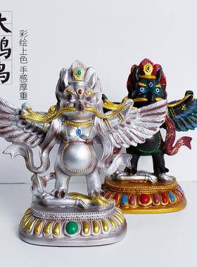 树脂大鹏鸟彩绘雷震子佛像