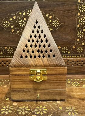 新款木质塔香炉大号民族风装饰摆件/手工做的有瑕疵 介意者慎拍