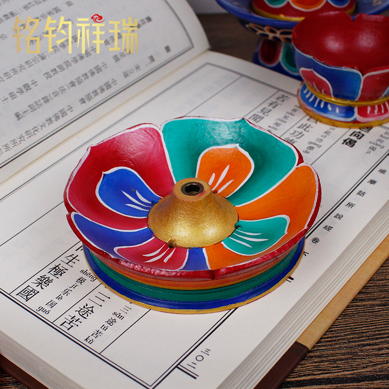 尼泊尔手工彩绘香夹莲花