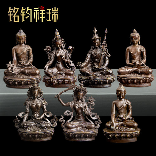 汽车摆件黄铜做旧密宗佛像