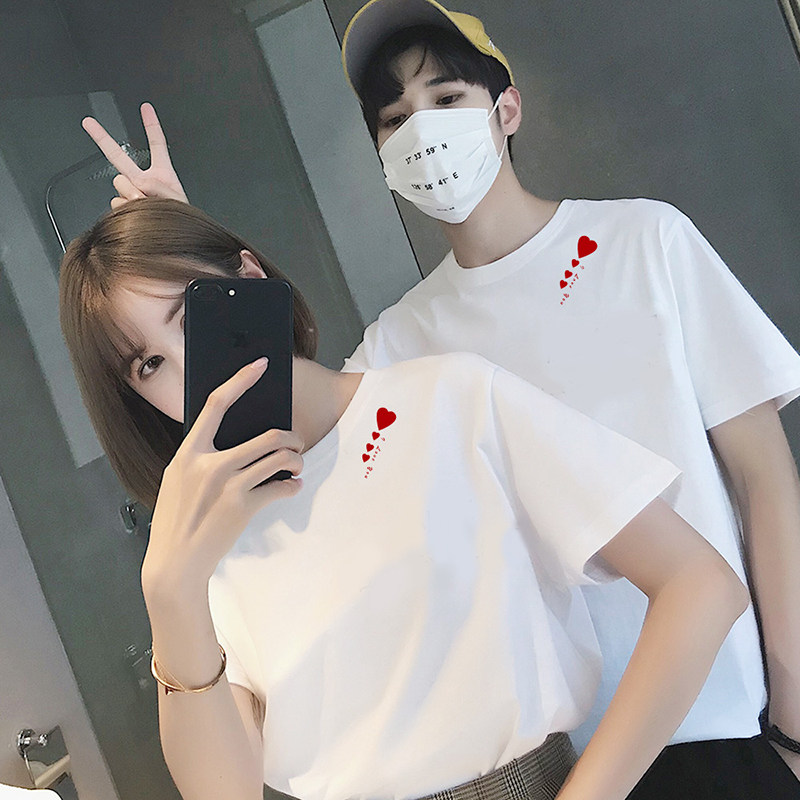 订婚宴情侣装半袖2026网红领证衣服短袖t恤男女结婚登记照情侣装