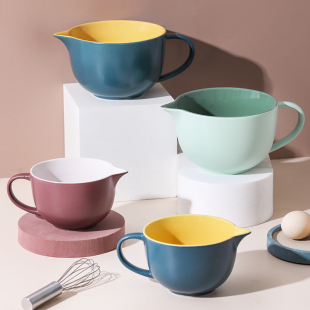 MAR三月｜搅拌碗陶瓷引流碗打蛋碗 家用尖嘴碗带手柄碗烘焙面糊碗