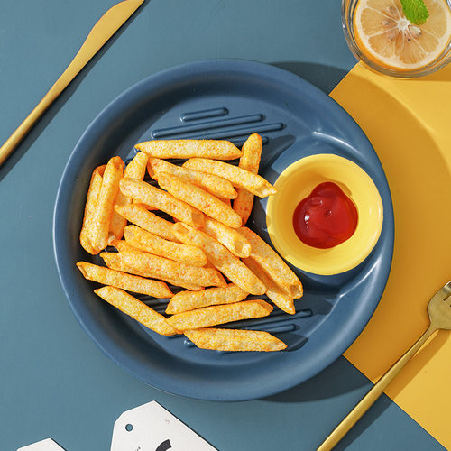 MAR三月｜饺子盘撞色餐盘陶瓷盘点心盘创意菜盘家用分格盘早餐盘 - 封面