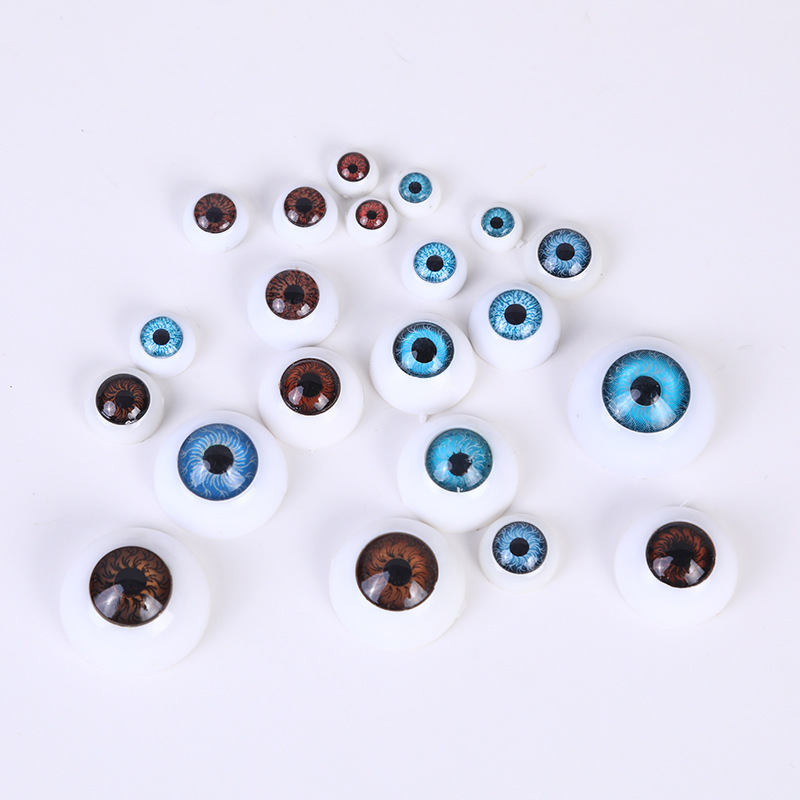 DIY毛绒娃娃眼睛配件石膏眼棋子透亮眼眼带瞳孔血丝眼球半球眼