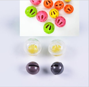 塑料玩具铃铛球内置摇铃 圆铃球彩色响铃儿童玩具配件100个一包