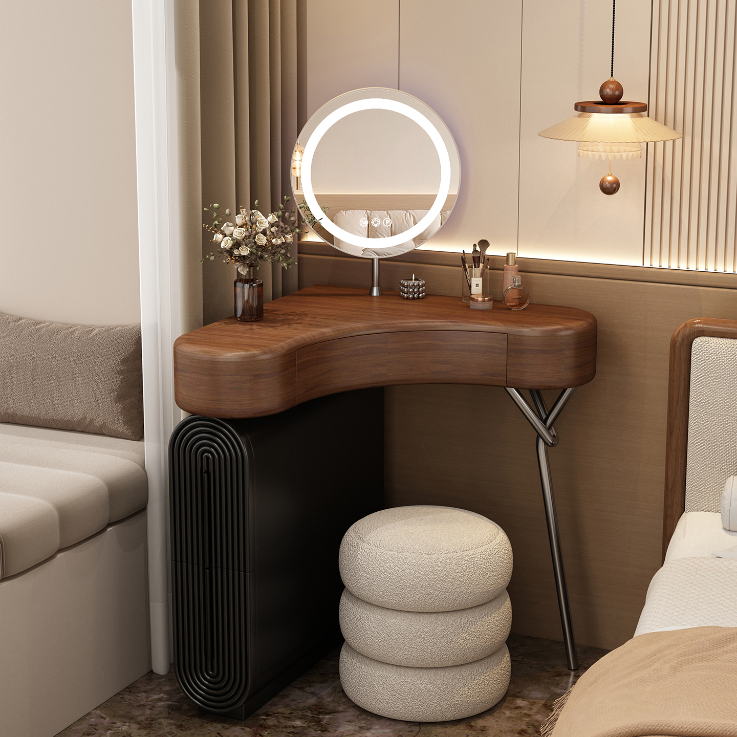 卧室收纳柜小户型拐角三角化妆桌