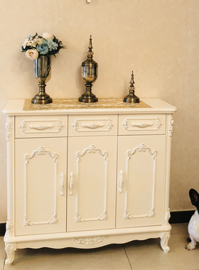 门口白色小户型门厅柜欧式奢华鞋柜多功能卧室储物玄关简现代家具