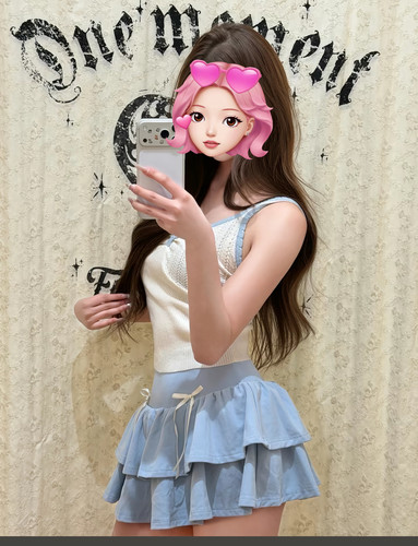 ONE MOMENT春夏季蛋糕裙女宽松显瘦中长裙半身裙 专柜正品不退换