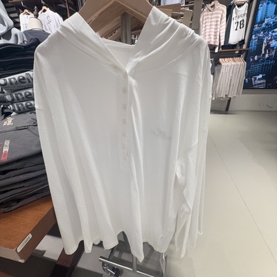 ONE MOMENT正品春季新款连帽刺绣空调衫遮阳卫衣宽松休闲百搭上衣