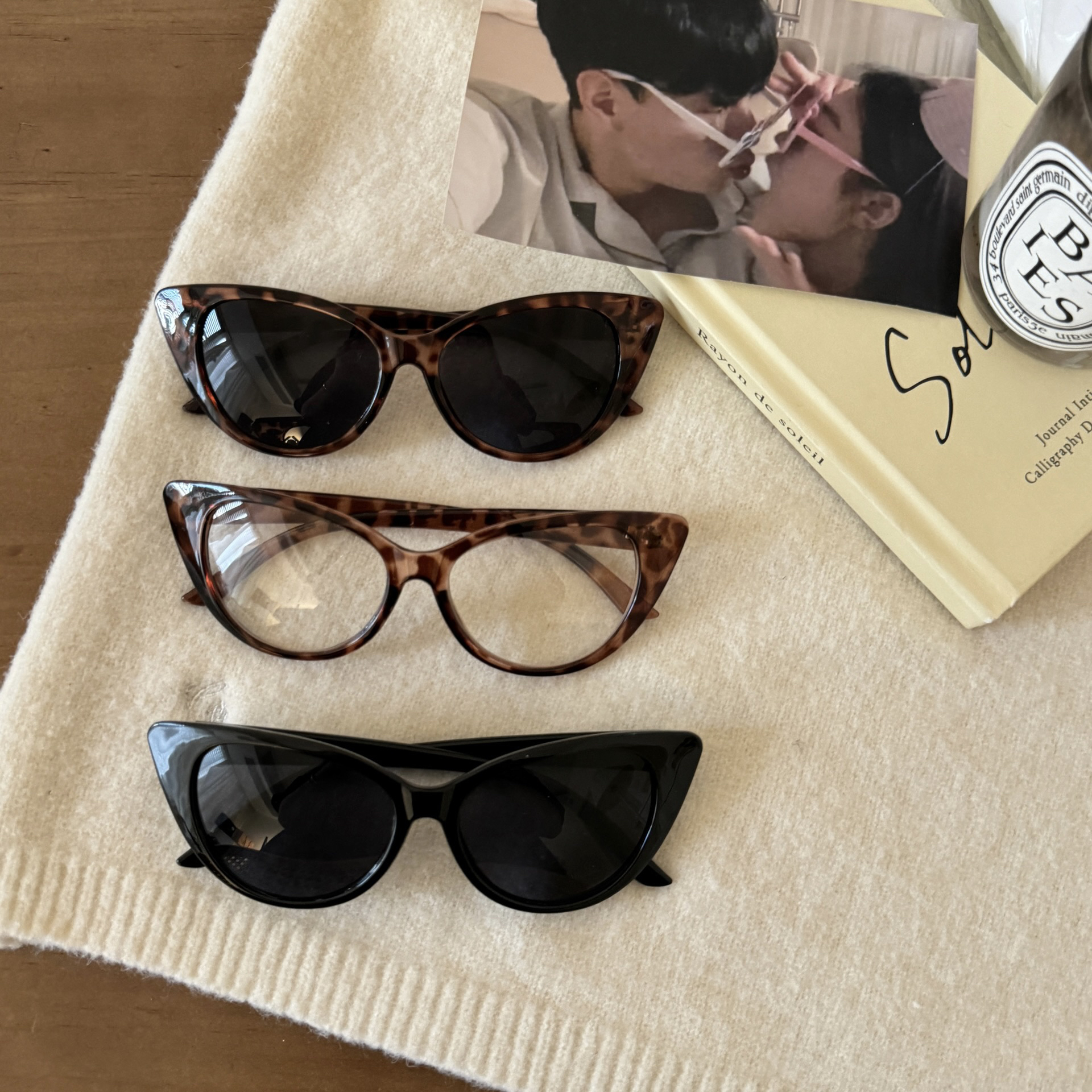 甜酷小猫眼防蓝光眼镜! 时髦精墨镜可配近视镜太阳眼镜黑框眼镜