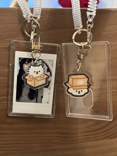 原创款 透明亚克力拍立得相框挂件包裹小狗猫咪咕卡卡套照片收纳