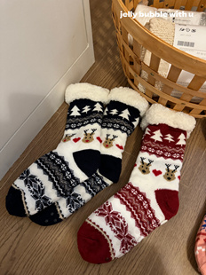 临近春节 厚厚地板袜居家窝沙发不怕冷加厚加绒双层冬天保暖袜子