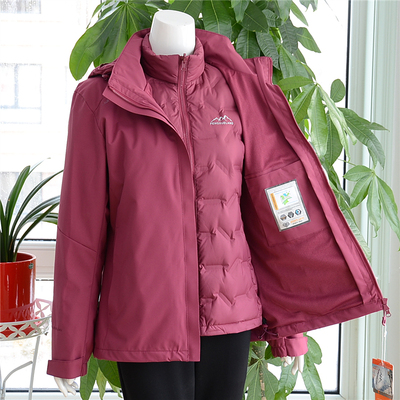 正品风雪狼户外羽绒内胆冲锋衣女两件套可拆卸防风抗寒透气冲锋衣