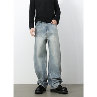 ULTIMATE GOAL 2026SS 美式复古廓形水洗弯刀牛仔裤宽松阔腿长裤