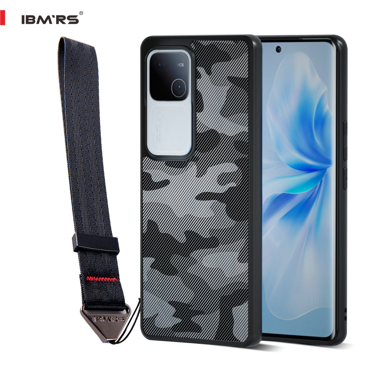 IBMRS适用VIVO S18 Pro电竞手机壳迷彩防摔软硬结合配挂绳防汗防滑游戏专用