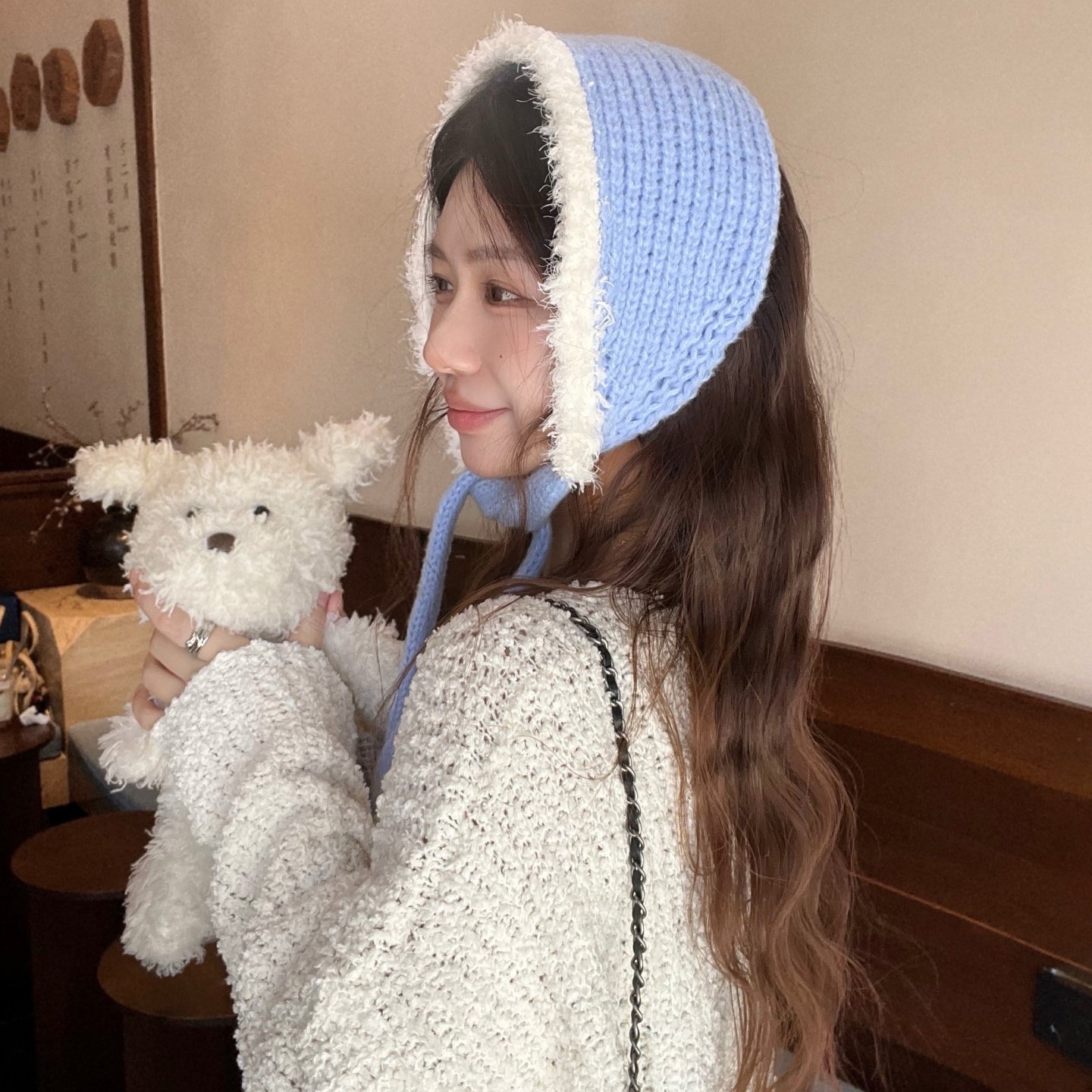 韩版加绒加厚新款发带小清新甜美秋冬天保暖护耳加厚珍珠发箍女生