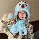 可爱卡通苹果两件套护耳帽女冬显脸小保暖防寒毛绒帽子雷锋帽围脖