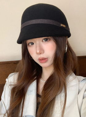 羊毛保暖英伦复古报童帽女秋冬