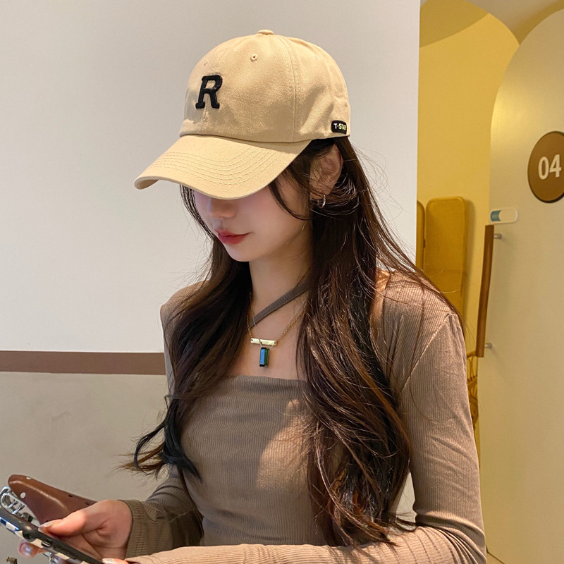 防晒韩版ins女春夏弯檐大R棒球帽