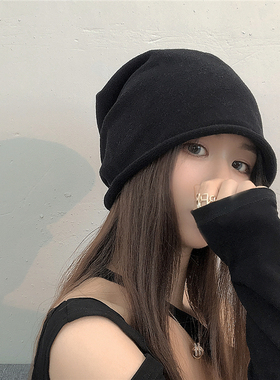女黑色韩版潮百搭秋冬休闲男帽子