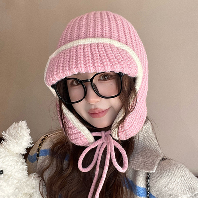 韩版ins风针织毛线帽秋冬保暖