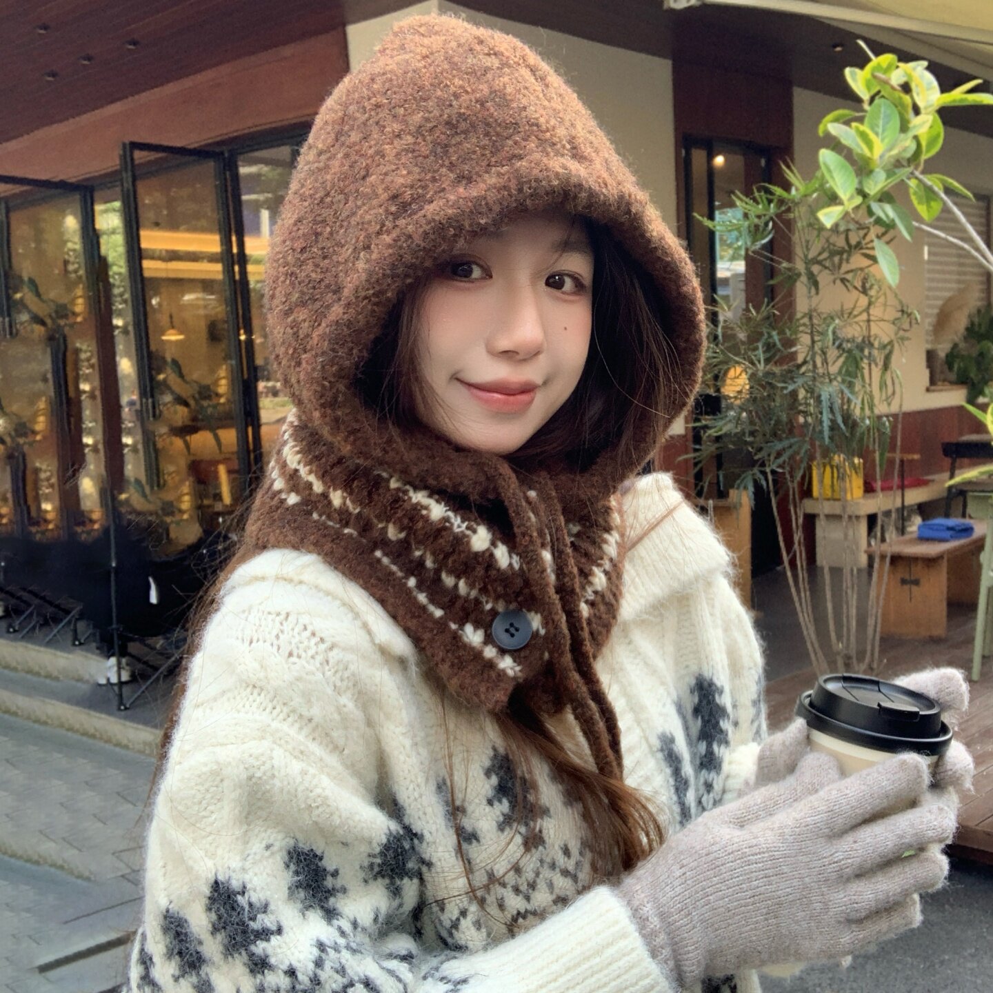 高级感羊毛混纺费尔岛风雷锋帽女巴拉克拉法帽保暖护耳加厚针织帽,服饰配件/皮带/帽子/围巾,帽子,淘宝优惠券,粉丝福利购,淘宝优惠卷